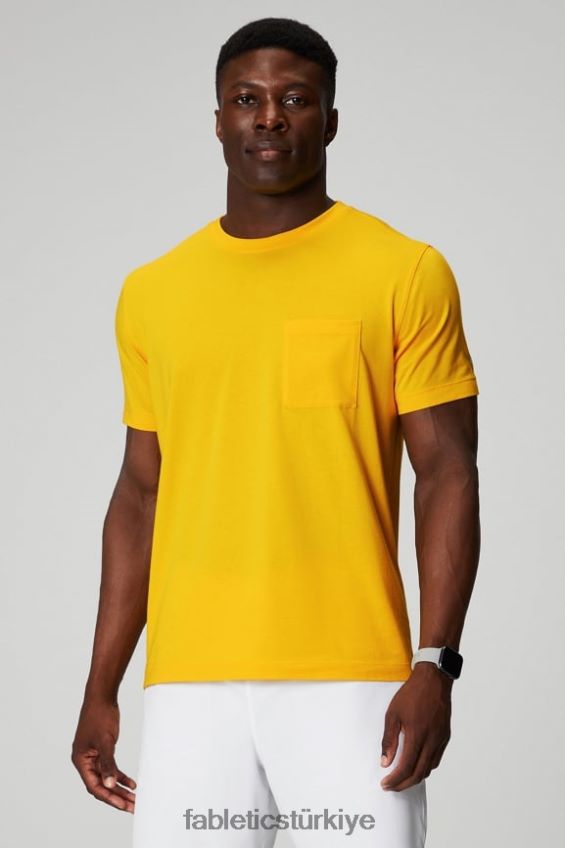 tr Fabletics erkekler 24-7 cep tişörtü günbatımı sarısı 40R06B3451