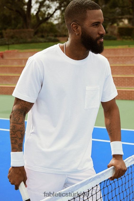 tr Fabletics erkekler 24-7 cep tişörtü klasik beyaz 40R06B3453