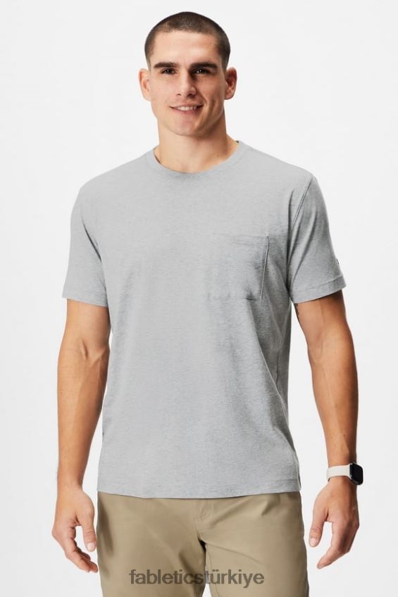 tr Fabletics erkekler 24-7 cep tişörtü klasik gri melanj 40R06B3454