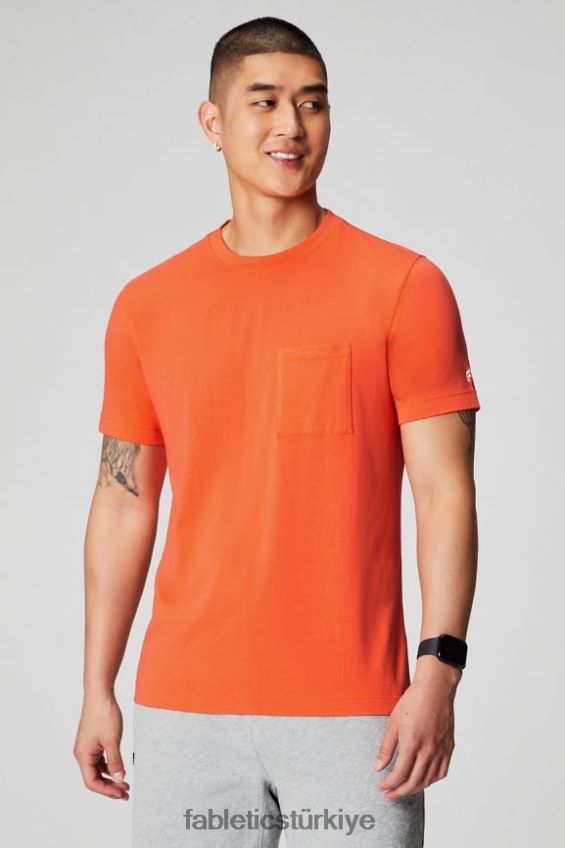 tr Fabletics erkekler 24-7 cep tişörtü tutku portakalı 40R06B3449