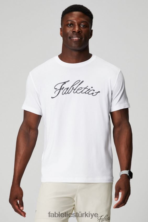 tr Fabletics erkekler 24-7 tişört 184 klasik beyaz zincir dikiş 40R06B3541