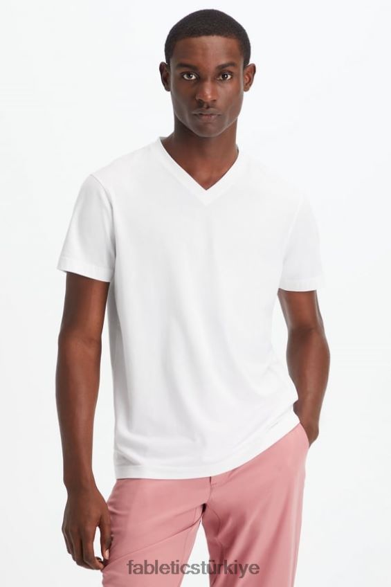 tr Fabletics erkekler 24-7 v yaka beyaz 40R06B3500