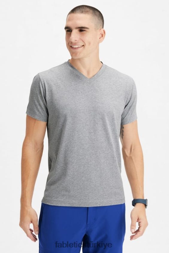 tr Fabletics erkekler 24-7 v yaka klasik gri melanj 40R06B3499