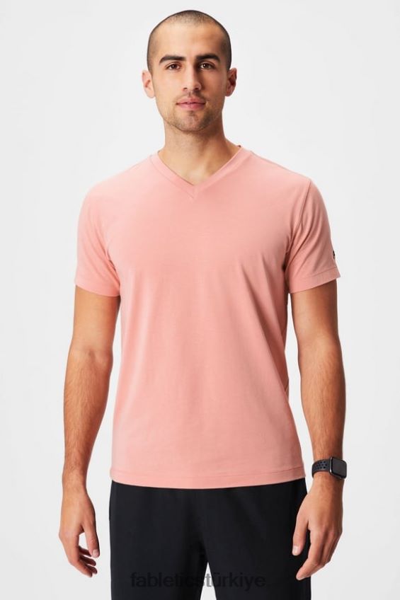 tr Fabletics erkekler 24-7 v yaka pembe kayrak 40R06B3497