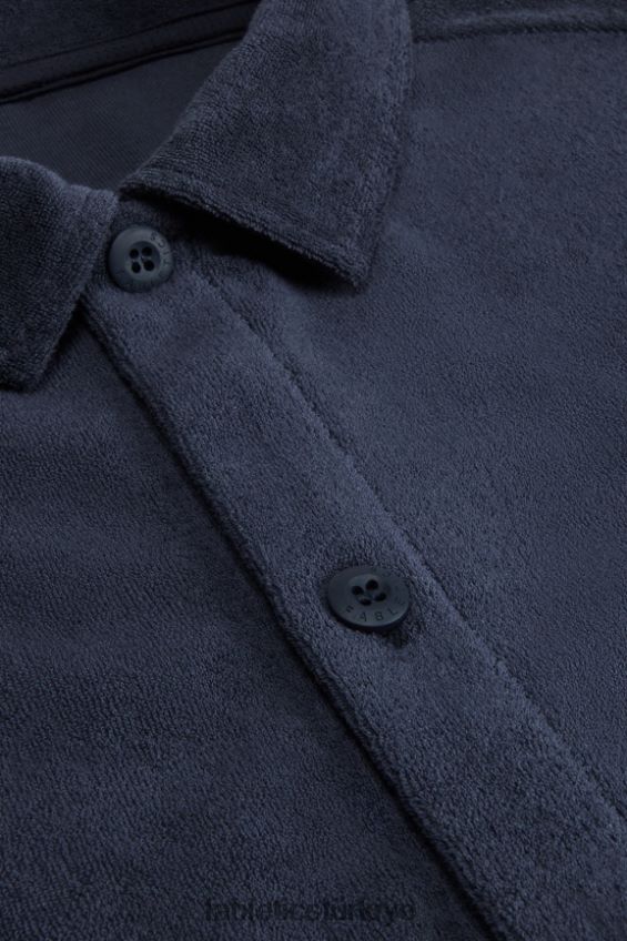 tr Fabletics erkekler ada havlu düğmesi yukarı klasik donanma 40R06B3557