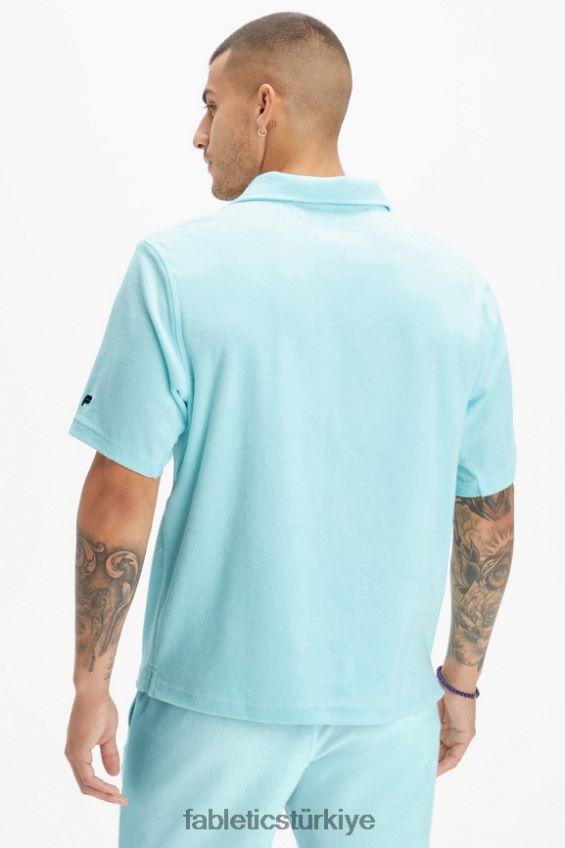 tr Fabletics erkekler ada havlu düğmesi yukarı İskandinav mavisi 40R06B3558