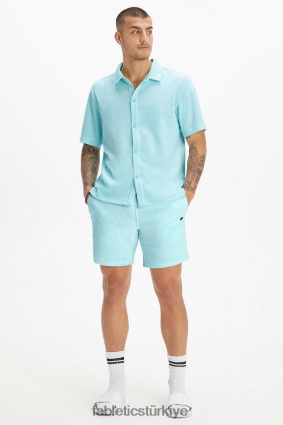 tr Fabletics erkekler ada havlu düğmesi yukarı İskandinav mavisi 40R06B3558