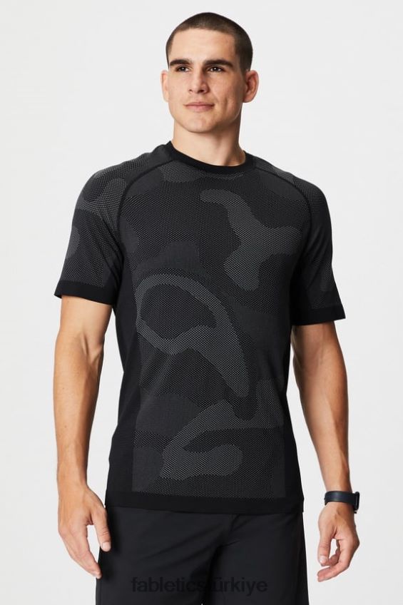 tr Fabletics erkekler eğitim günü tişörtü 174 siyah yaz dalgaları 40R06B3460