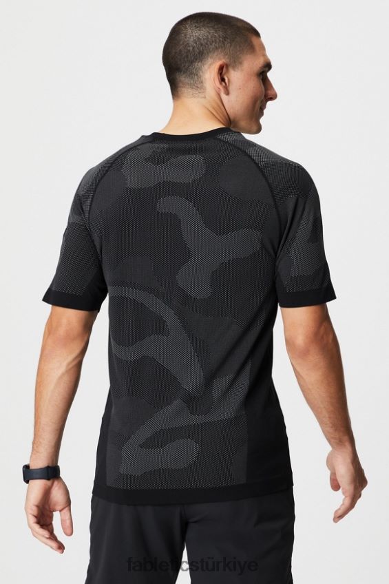 tr Fabletics erkekler eğitim günü tişörtü 174 siyah yaz dalgaları 40R06B3460