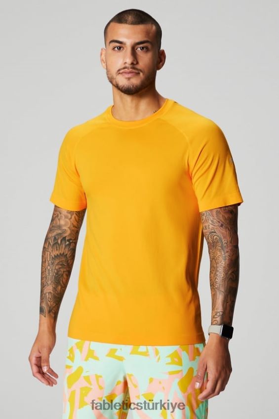tr Fabletics erkekler eğitim günü tişörtü 175 günbatımı sarısı 40R06B3462