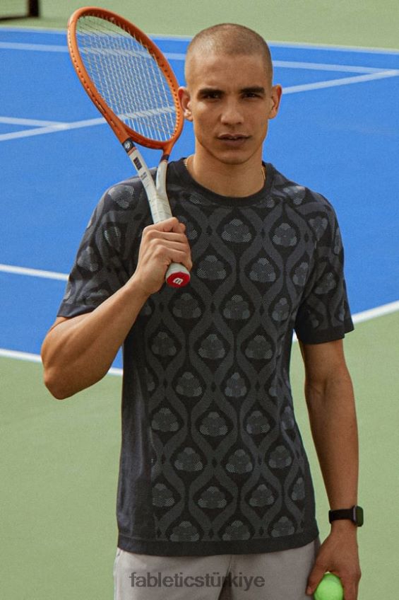 tr Fabletics erkekler eğitim günü tişörtü 176 siyah çimen şatosu 40R06B3467