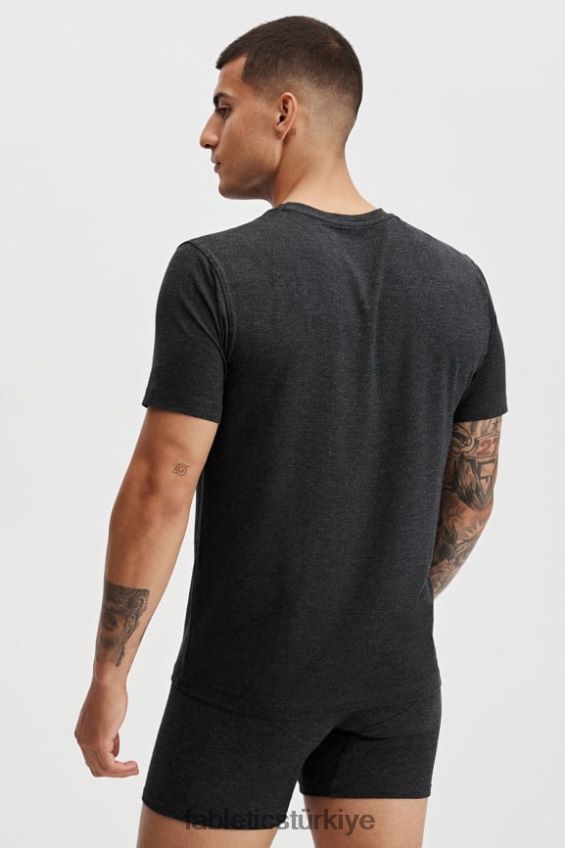 tr Fabletics erkekler geri örgü tişört siyah 40R06B3554