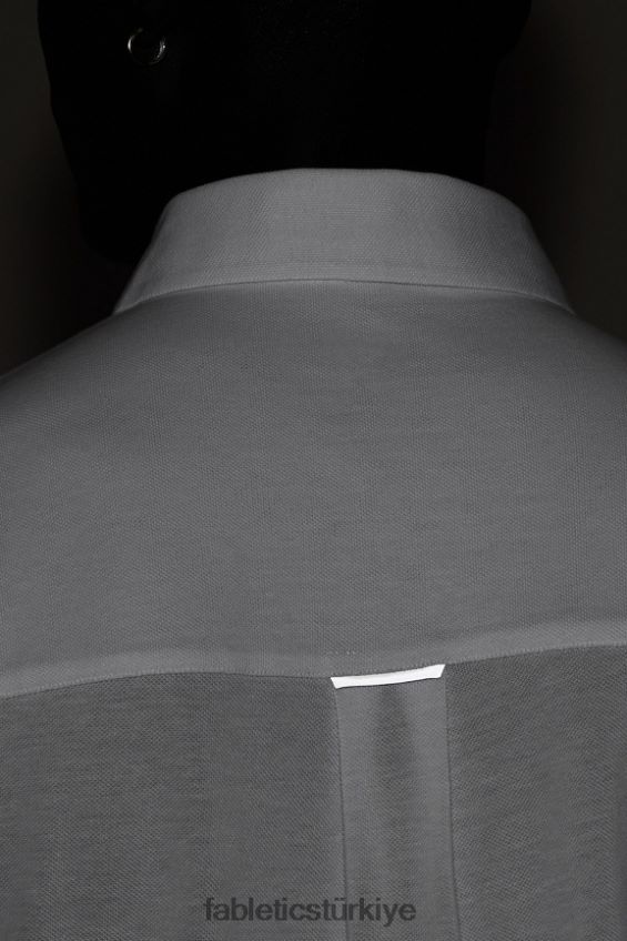 tr Fabletics erkekler çizgi kısa kollu düğme yukarı klasik beyaz 40R06B3536