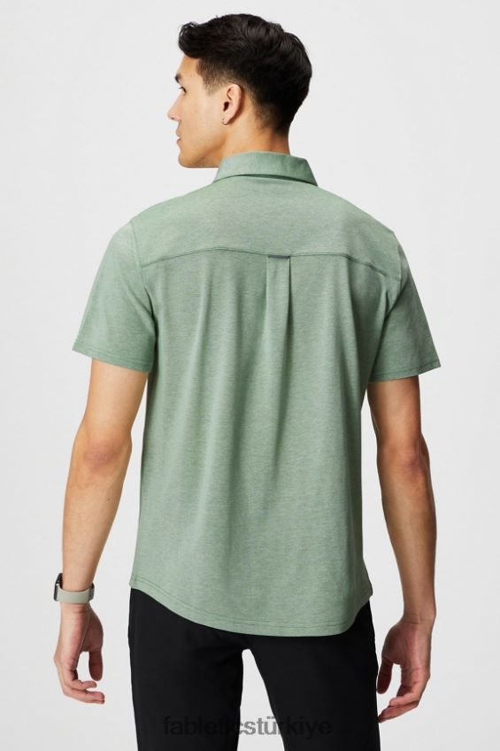 tr Fabletics erkekler çizgi kısa kollu düğme yukarı neo zeytin funda 40R06B3538