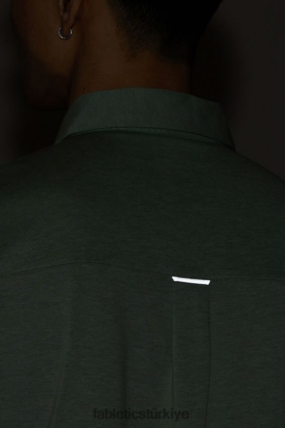 tr Fabletics erkekler çizgi kısa kollu düğme yukarı neo zeytin funda 40R06B3538