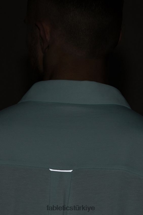 tr Fabletics erkekler çizgi kısa kollu düğme yukarı İskandinav mavisi funda 40R06B3537