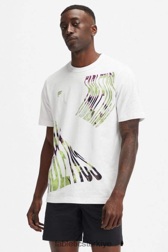 tr Fabletics erkekler r&r tişörtü beyaz dalgacık 40R06B3530
