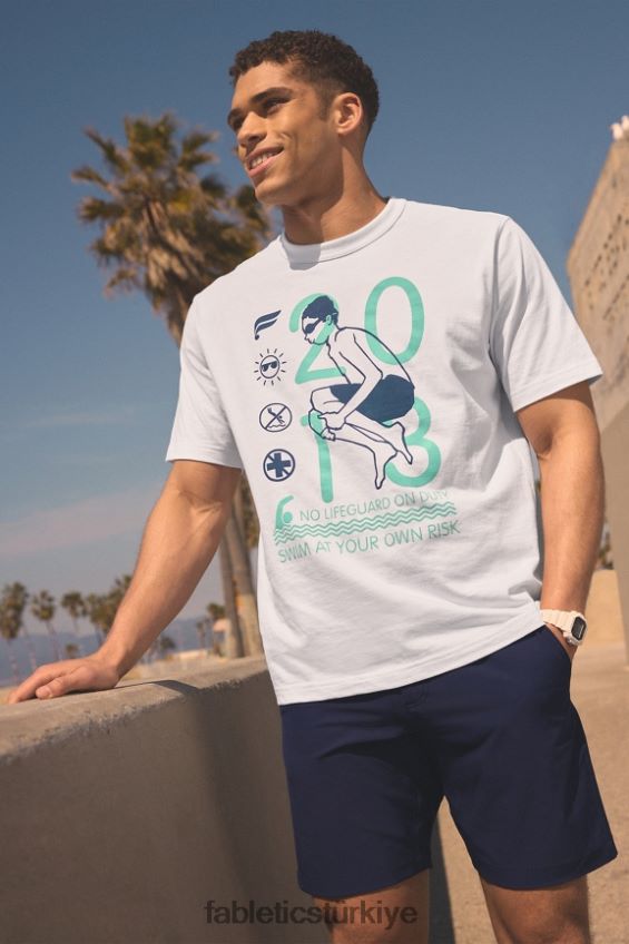 tr Fabletics erkekler r&r tişörtü beyaz gülle 40R06B3522