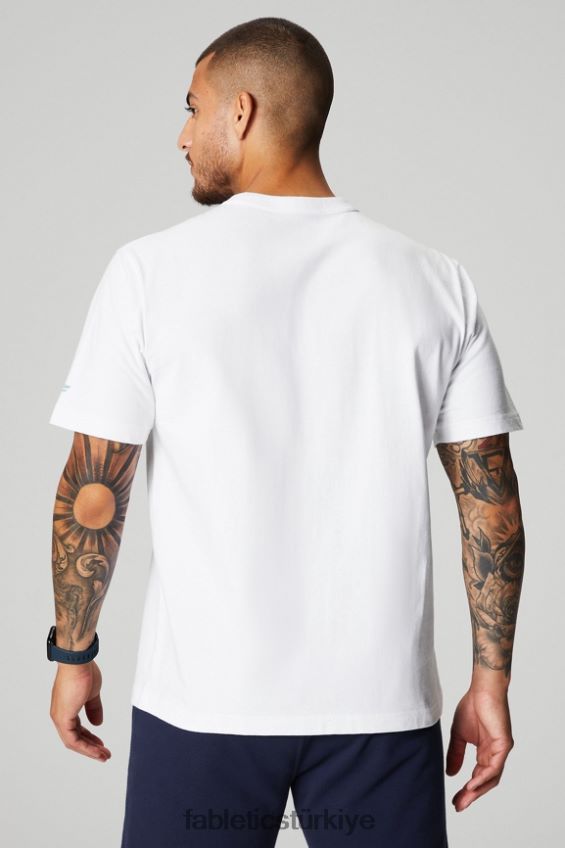 tr Fabletics erkekler r&r tişörtü beyaz gülle 40R06B3522