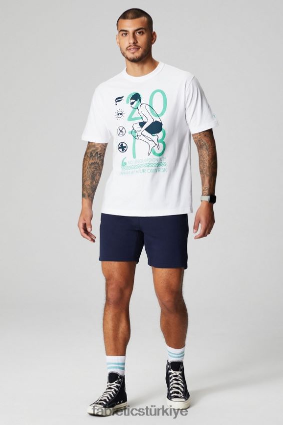 tr Fabletics erkekler r&r tişörtü beyaz gülle 40R06B3522