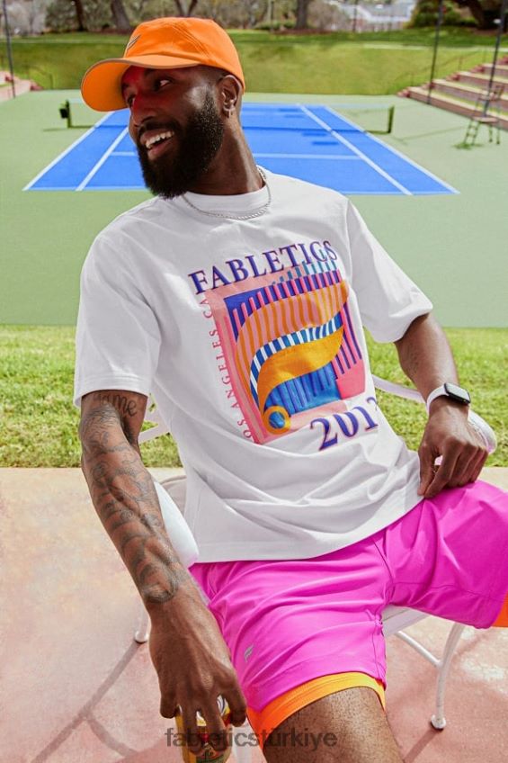 tr Fabletics erkekler r&r tişörtü beyaz tenis bize açık 40R06B3532