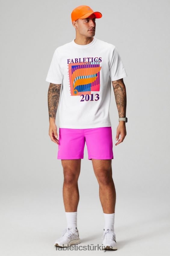 tr Fabletics erkekler r&r tişörtü beyaz tenis bize açık 40R06B3532