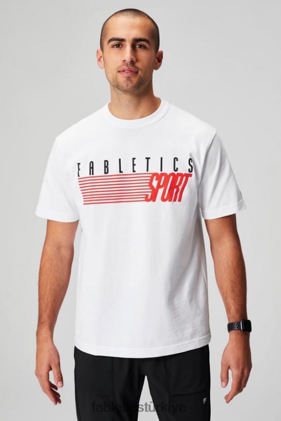 tr Fabletics erkekler r&r tişörtü klasik beyaz hızlı spor 40R06B3524