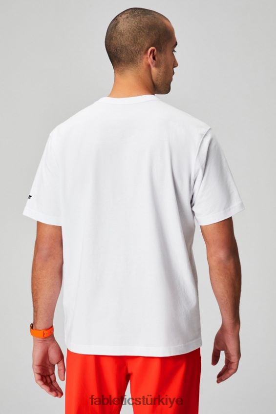 tr Fabletics erkekler r&r tişörtü klasik beyaz kolaj 40R06B3523