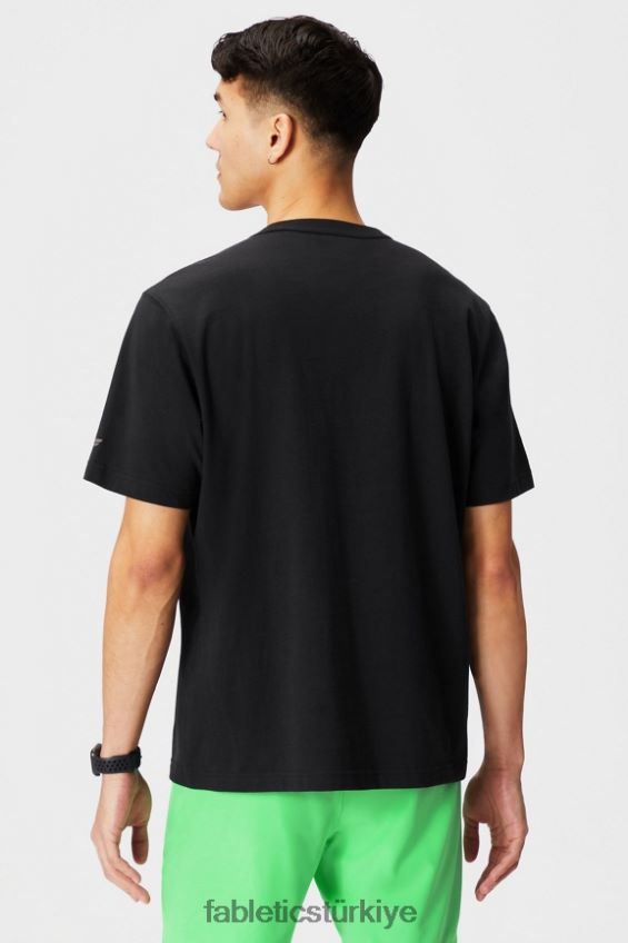 tr Fabletics erkekler r&r tişörtü siyah kolaj 40R06B3526
