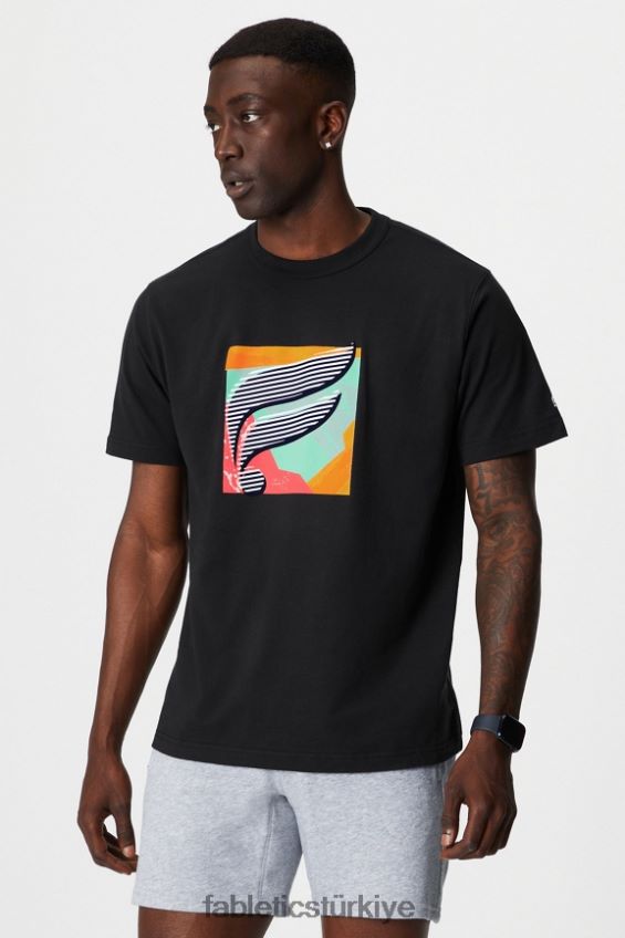 tr Fabletics erkekler r&r tişörtü siyah çoklu f 40R06B3521
