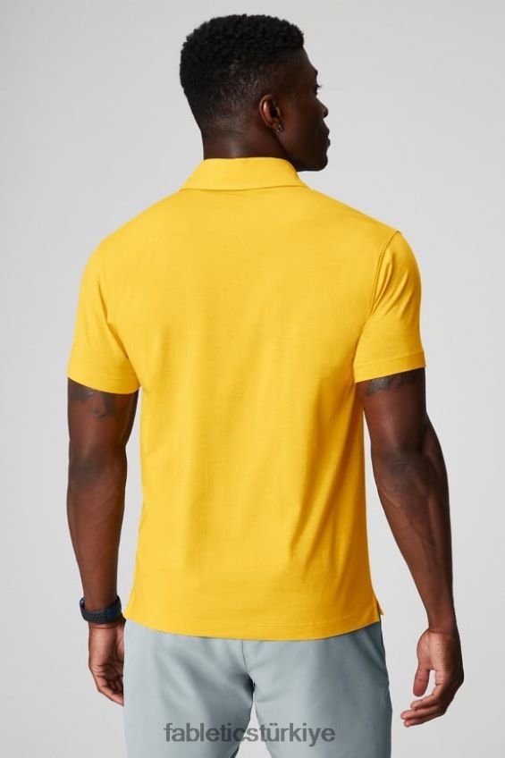 tr Fabletics erkekler 24-7 polo 170 günbatımı sarısı 40R06B3423