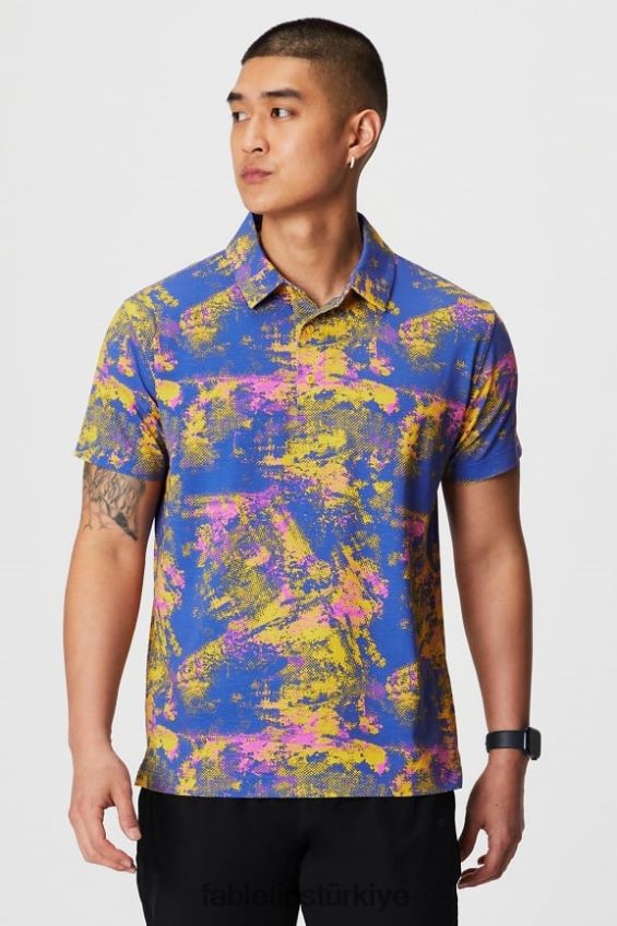 tr Fabletics erkekler 24-7 polo 171 gün batımı sarı ortam gürültüsü 40R06B3424