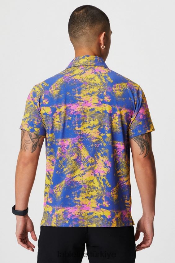 tr Fabletics erkekler 24-7 polo 171 gün batımı sarı ortam gürültüsü 40R06B3424