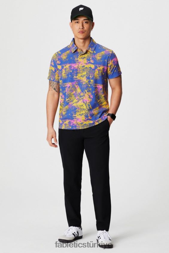 tr Fabletics erkekler 24-7 polo 171 gün batımı sarı ortam gürültüsü 40R06B3424