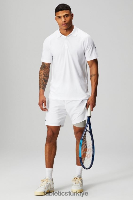tr Fabletics erkekler eğitim günü polo 166 klasik beyaz 40R06B3403