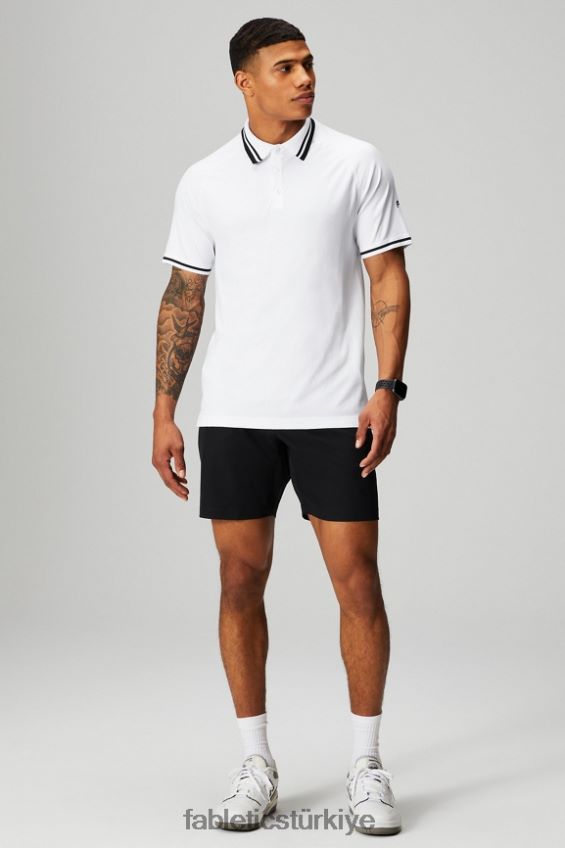 tr Fabletics erkekler eğitim günü uçlu polo beyaz/siyah uç 40R06B3444