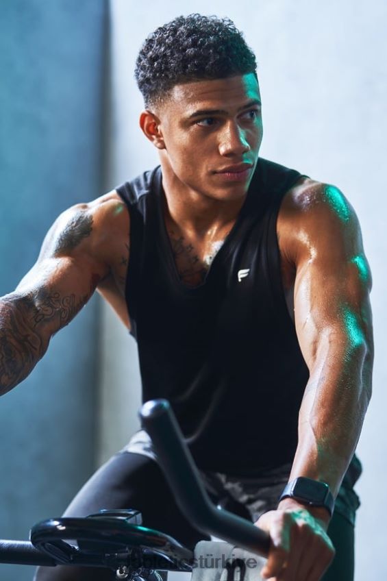 tr Fabletics erkekler eğitim günü tankı siyah 40R06B3389