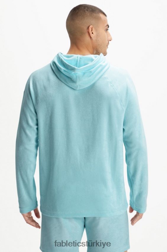tr Fabletics erkekler ada havlu kumaşı kapşonlu İskandinav mavisi 40R06B3727