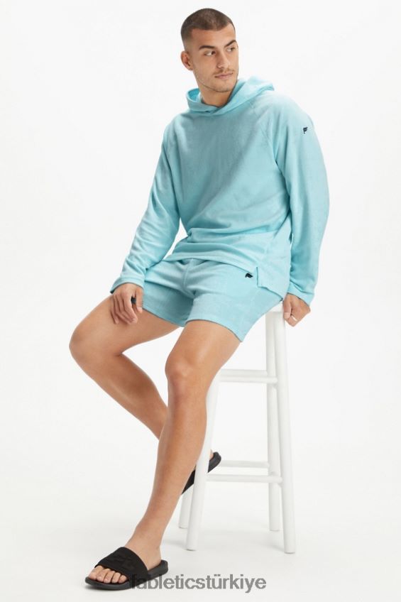 tr Fabletics erkekler ada havlu kumaşı kapşonlu İskandinav mavisi 40R06B3727