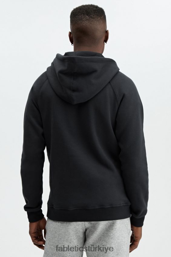 tr Fabletics erkekler maç sonrası tam fermuarlı kapüşonlu svetşört siyah 40R06B3719