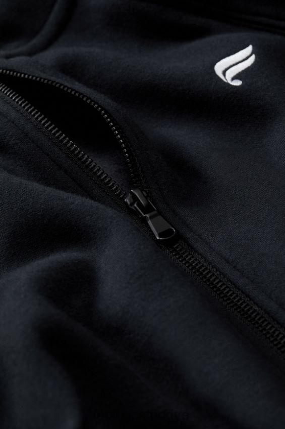 tr Fabletics erkekler maç sonrası tam fermuarlı kapüşonlu svetşört siyah 40R06B3719