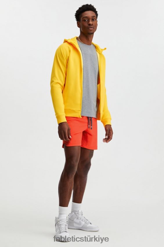 tr Fabletics erkekler tam boy fermuarlı kapüşonlu eski sarı 40R06B3708