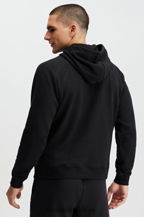 tr Fabletics erkekler tam boy fermuarlı kapüşonlu siyah 40R06B3707