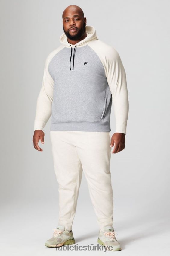 tr Fabletics erkekler vazgeçilmez kapüşonlu 190 klasik gri melanj/kemik 40R06B3675