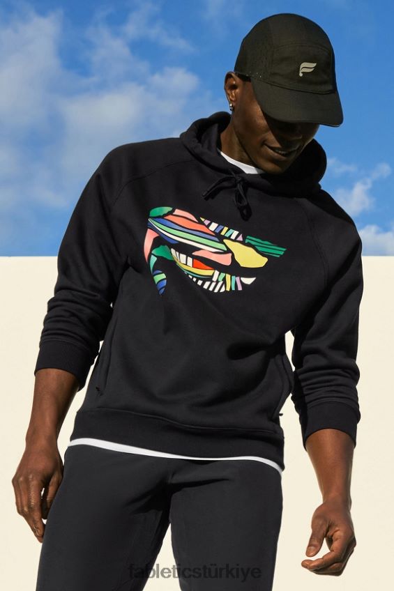 tr Fabletics erkekler vazgeçilmez kapüşonlu 190 siyah kolaj 40R06B3673