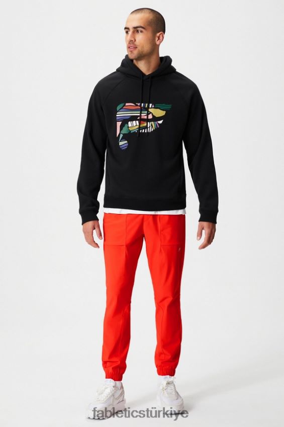 tr Fabletics erkekler vazgeçilmez kapüşonlu 190 siyah kolaj 40R06B3673