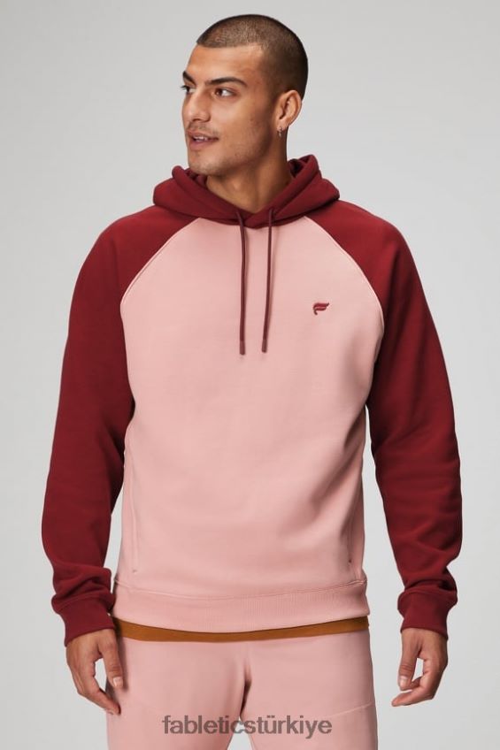 tr Fabletics erkekler vazgeçilmez kapüşonlu 191 pembe arduvaz/adrenalin kırmızısı 40R06B3678