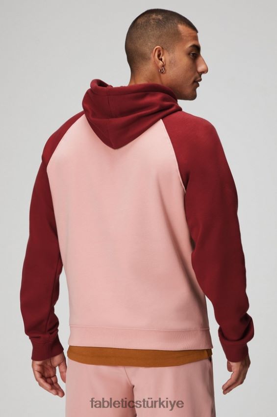 tr Fabletics erkekler vazgeçilmez kapüşonlu 191 pembe arduvaz/adrenalin kırmızısı 40R06B3678