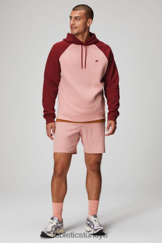 tr Fabletics erkekler vazgeçilmez kapüşonlu 191 pembe arduvaz/adrenalin kırmızısı 40R06B3678