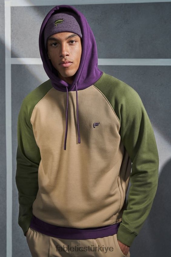 tr Fabletics erkekler vazgeçilmez kapüşonlu 192 koyu dimi/koyu yosun multi 40R06B3683